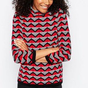 ASOS Black & Red Geo Pattern Sweater